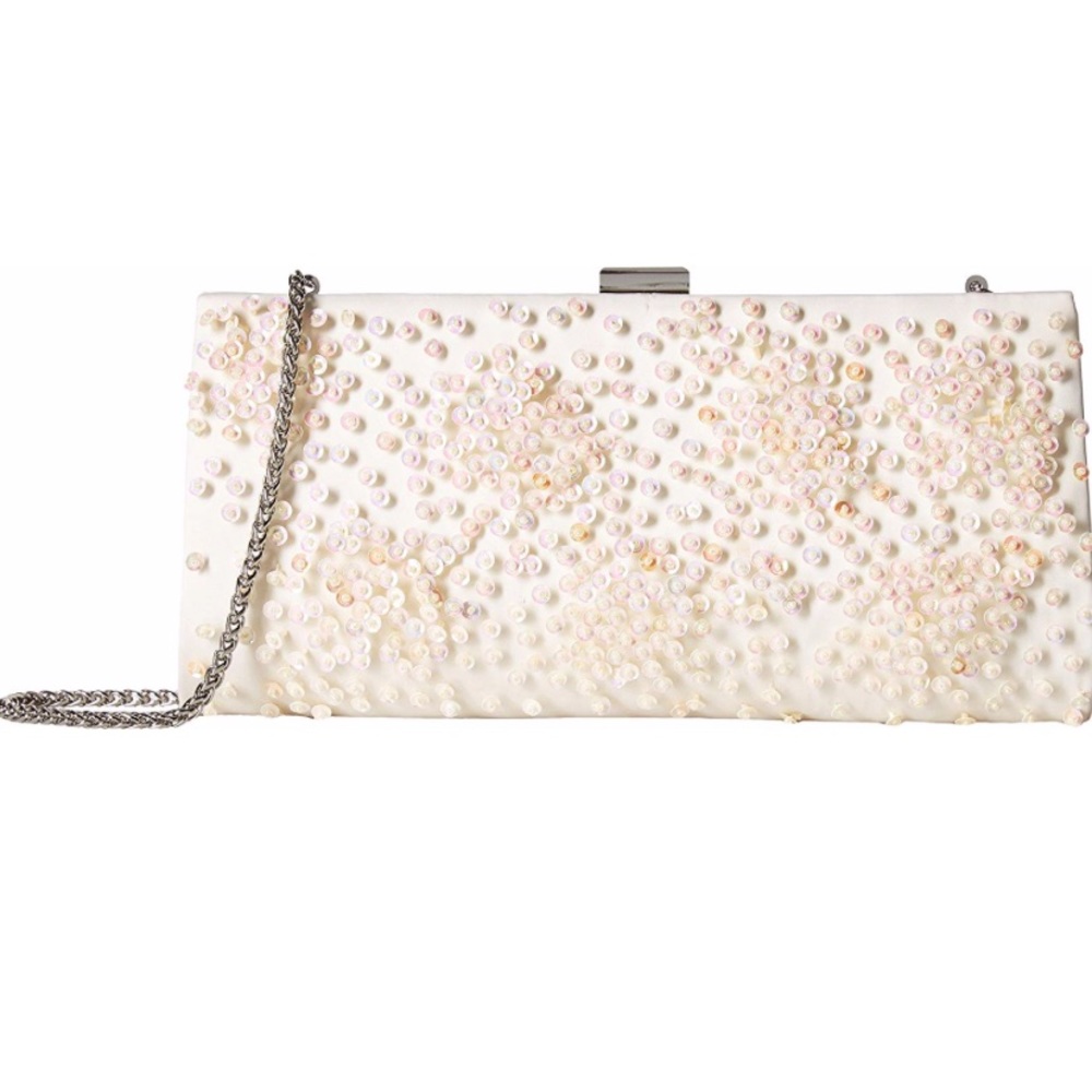 Adrianna Papell Bridal Purse Clutch Sequins Ivory